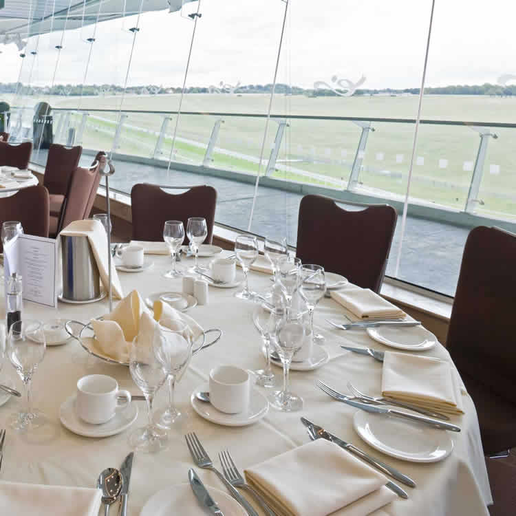 View of Epsom Downs racecourse track from Duchess Grandstand
