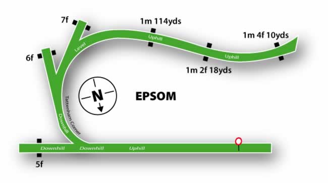 Epsom Downs horseshoe saped racetrack